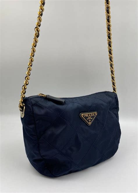 prada navy nylon crossbody|Prada small nylon shoulder bag.